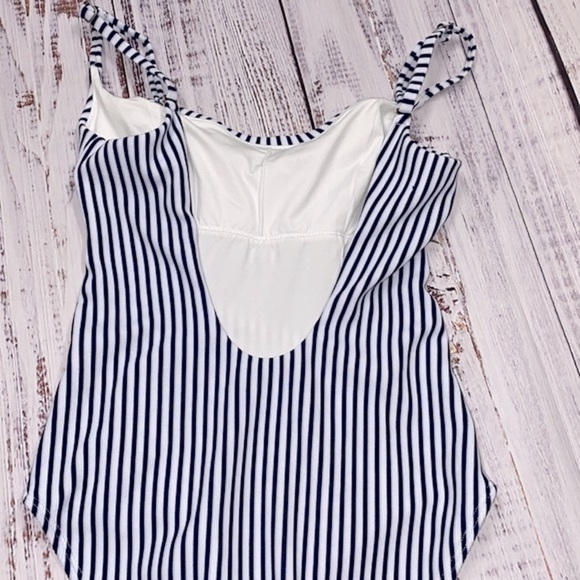 Peixoto navy striped one piece swimsuit size small - Picture 7 of 8
